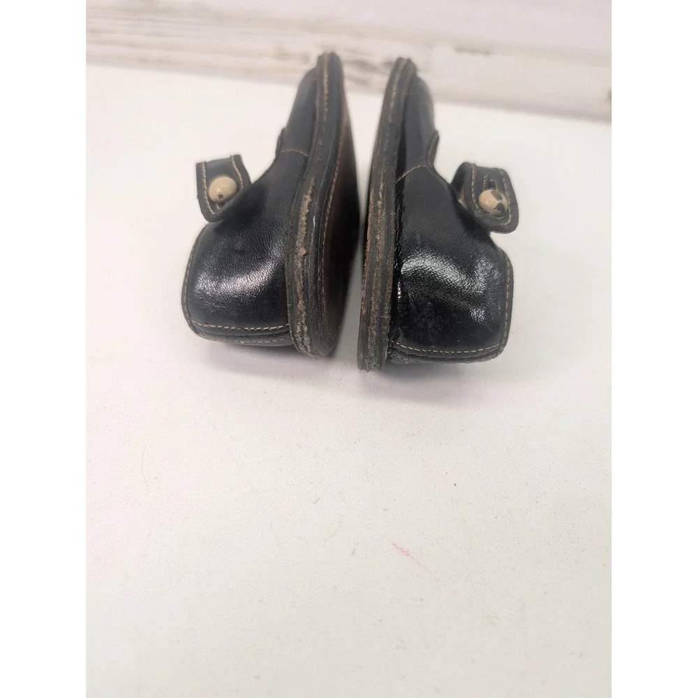 Vintage Black Leather Toddler Mary Jane Shoes Ankle Strap Kids Dress Shoes